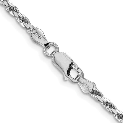 36 Zoll Sterlingsilber Rhodiniert 2.5mm Diamantiert Kordel Halskette