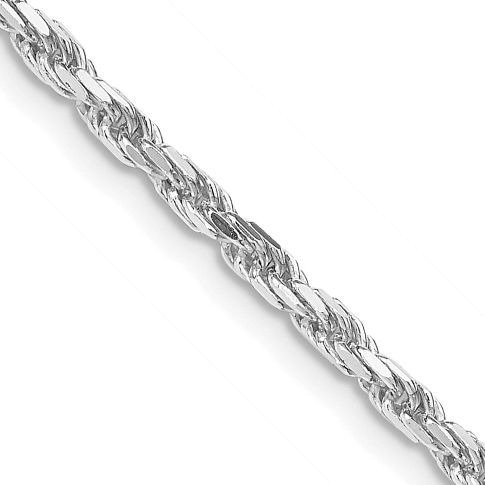 36 Zoll Sterlingsilber Rhodiniert 2.5mm Diamantiert Kordel Halskette