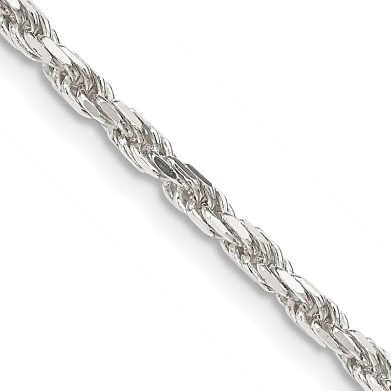 Sterlingsilber 2.5mm Diamantiert Kordel Halskette