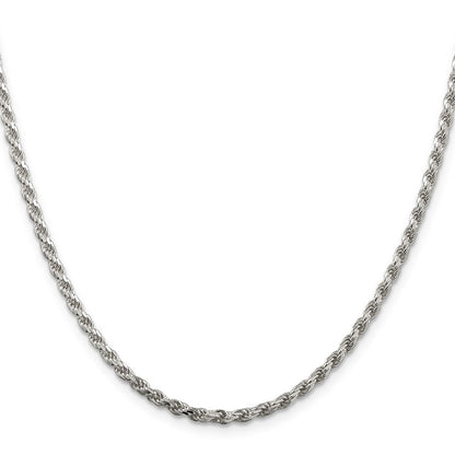 42 Zoll Sterlingsilber 2.75mm Diamantiert Kordel Halskette