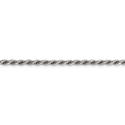 24 Zoll Sterlingsilber Rhodiniert 2.75mm Diamantiert Kordel Halskette