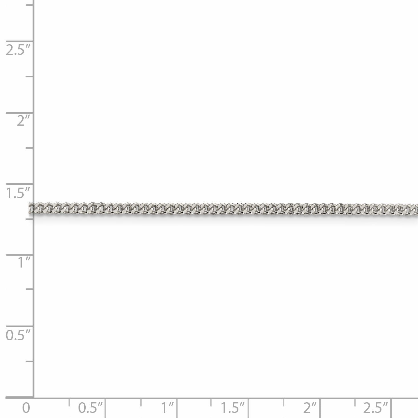 24 Zoll Sterlingsilber Rhodiniert 2.75mm Diamantiert Kordel Halskette