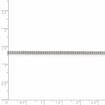 24 Zoll Sterlingsilber Rhodiniert 2.75mm Diamantiert Kordel Halskette