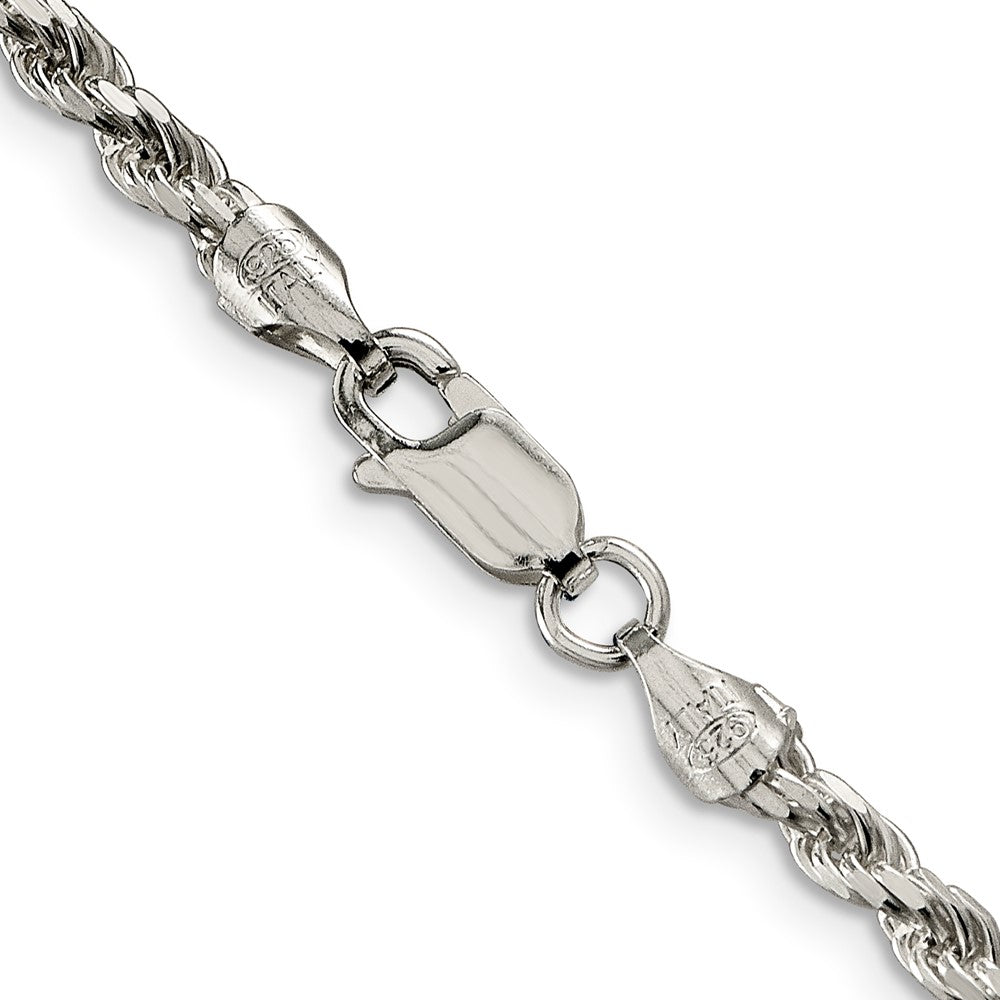 42 Zoll Sterlingsilber 3.2mm Diamantiert Kordel Halskette