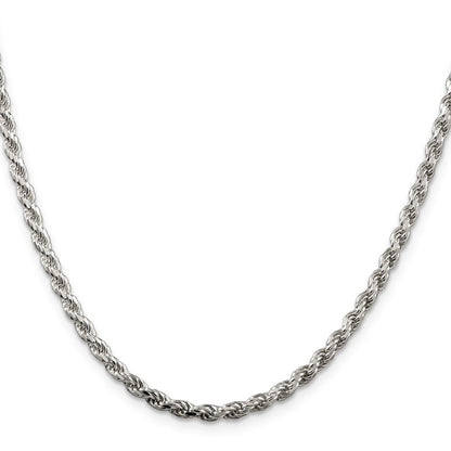 36 Zoll Sterlingsilber Rhodiniert 3.2mm Diamantiert Kordel Halskette