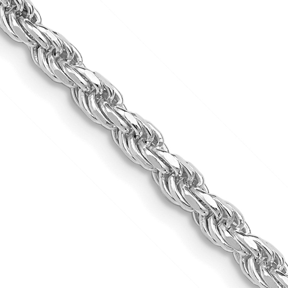 36 Zoll Sterlingsilber Rhodiniert 3.2mm Diamantiert Kordel Halskette