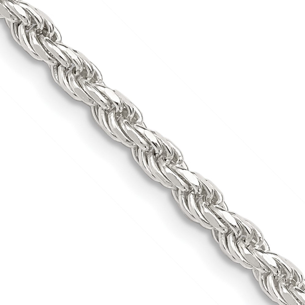 42 Zoll Sterlingsilber 3.2mm Diamantiert Kordel Halskette