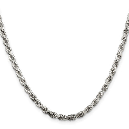 36 Zoll Sterlingsilber 3.75mm Diamantiert Kordel Halskette
