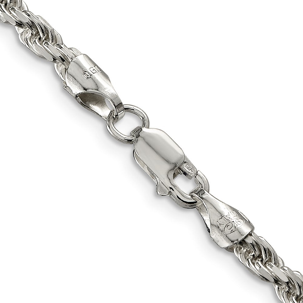 36 Zoll Sterlingsilber 3.75mm Diamantiert Kordel Halskette