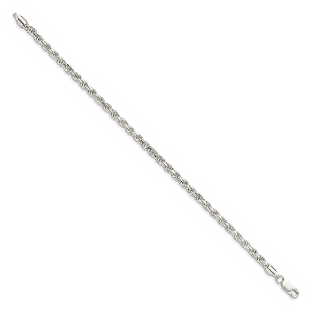 9 Zoll Sterlingsilber 3.75mm Diamantiert Kordel Gliederarmband