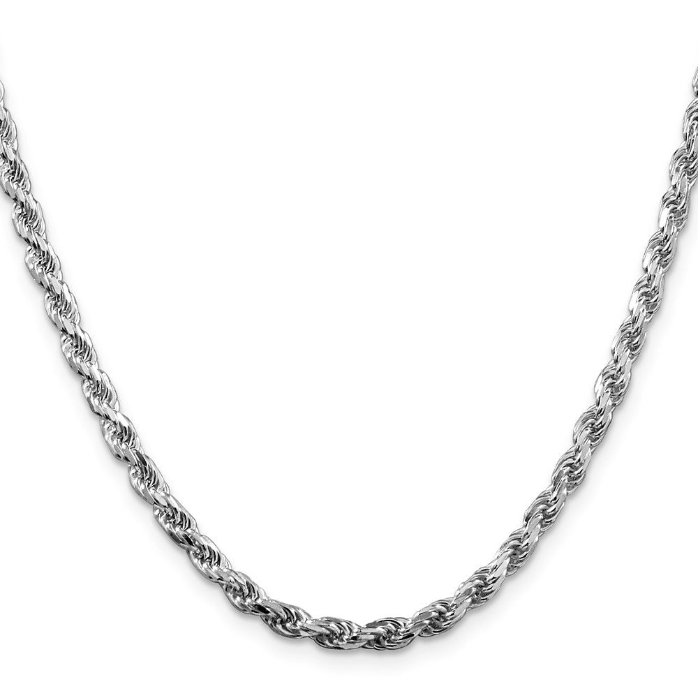 30 Zoll Sterlingsilber Rhodiniert 3.75mm Diamantiert Kordel Halskette