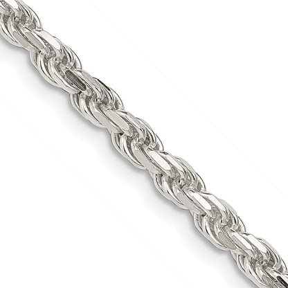 36 Zoll Sterlingsilber 3.75mm Diamantiert Kordel Halskette