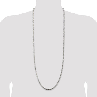 36 Zoll Sterlingsilber 4.25mm Diamantiert Kordel Halskette