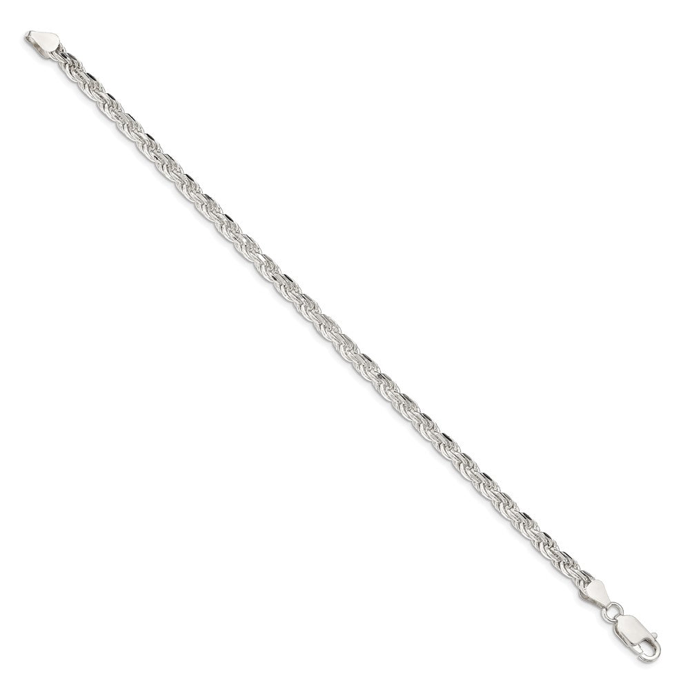 9 Zoll Sterlingsilber 4.25mm Diamantiert Kordel Gliederarmband