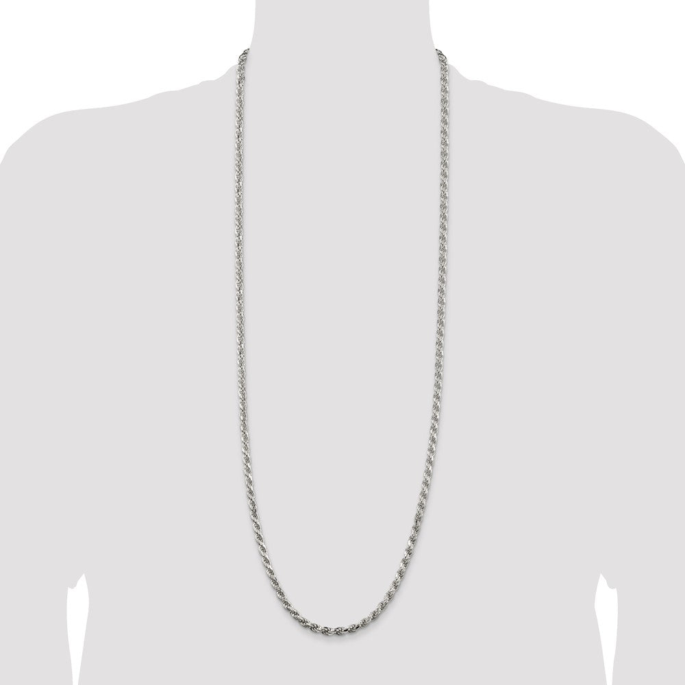 36 Zoll Sterlingsilber 4.6mm Diamantiert Kordel Halskette