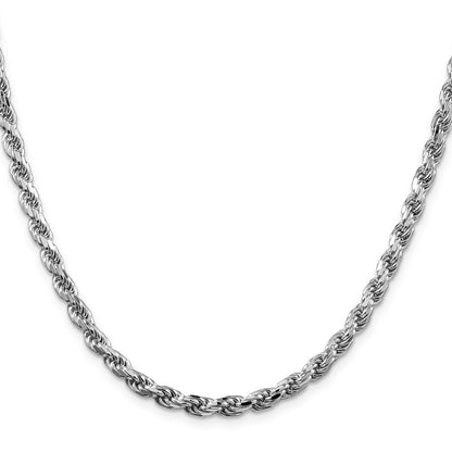 30 Zoll Sterlingsilber Rhodiniert 4.6mm Diamantiert Kordel Halskette