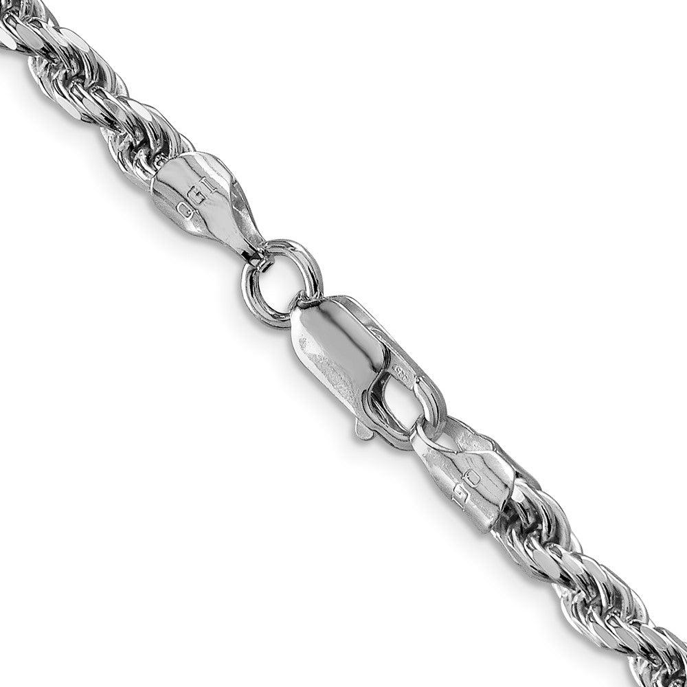 30 Zoll Sterlingsilber Rhodiniert 4.6mm Diamantiert Kordel Halskette