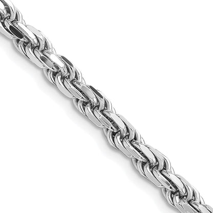 30 Zoll Sterlingsilber Rhodiniert 4.6mm Diamantiert Kordel Halskette