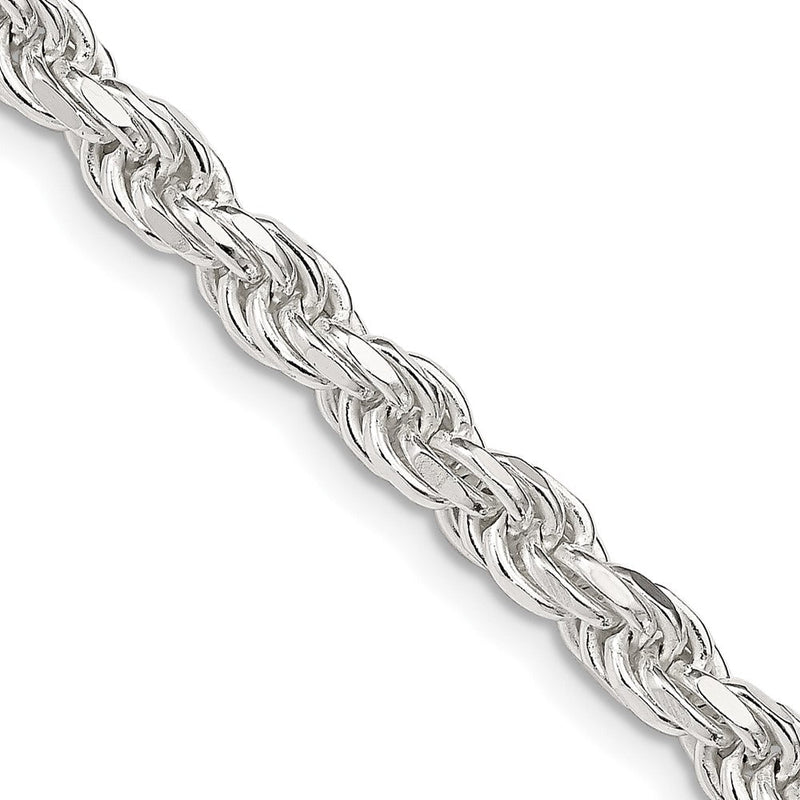 36 Zoll Sterlingsilber 4.6mm Diamantiert Kordel Halskette
