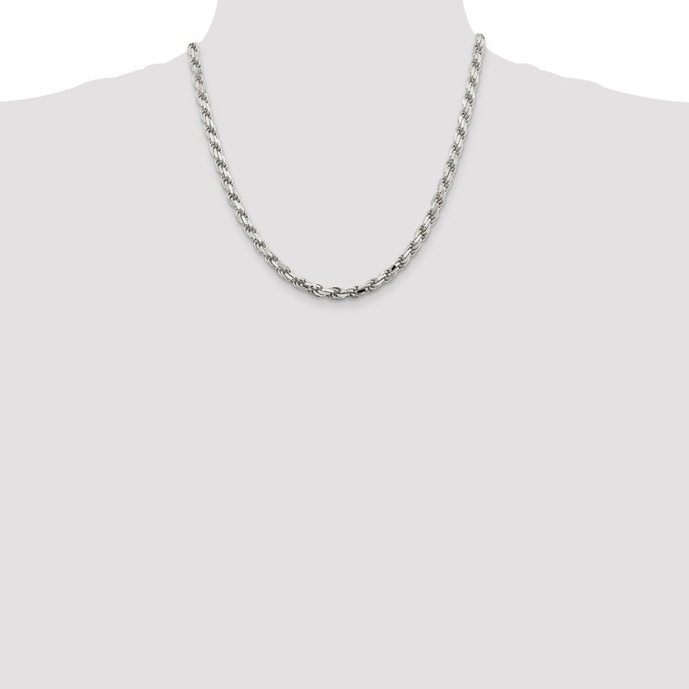 Sterlingsilber 5.75mm Diamantiert Kordel Halskette