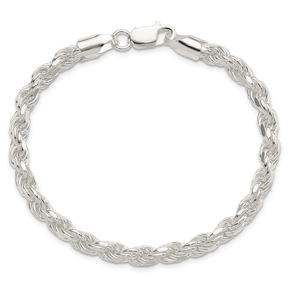 Sterlingsilber 5.75mm Diamantiert Kordel Gliederarmband
