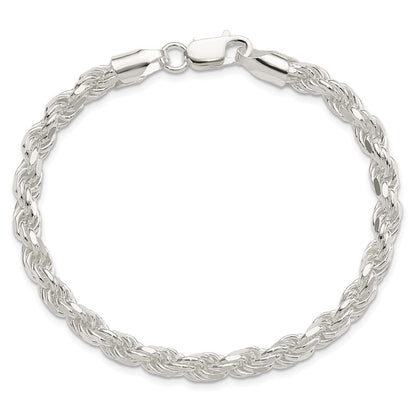 Sterlingsilber 5.75mm Diamantiert Kordel Gliederarmband