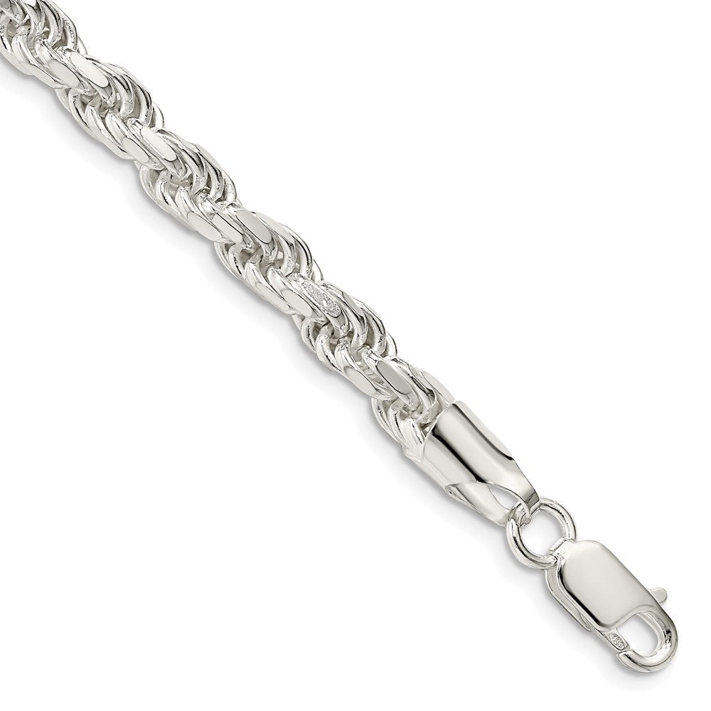 Sterlingsilber 5.75mm Diamantiert Kordel Gliederarmband