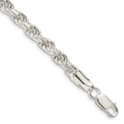 Sterlingsilber 5.75mm Diamantiert Kordel Gliederarmband