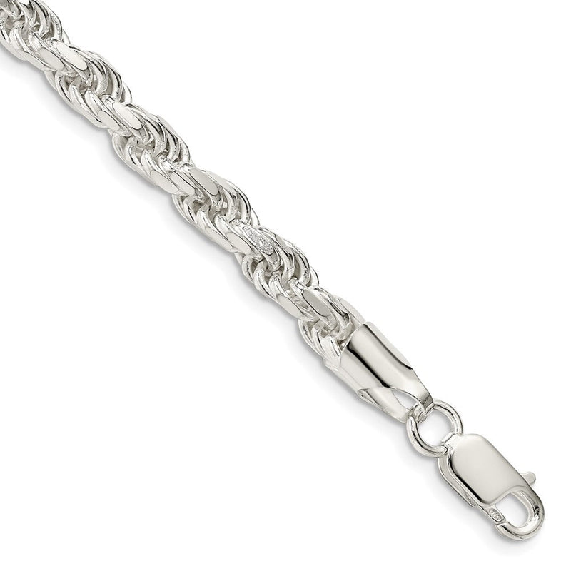 Sterlingsilber 5.75mm Diamantiert Kordel Gliederarmband
