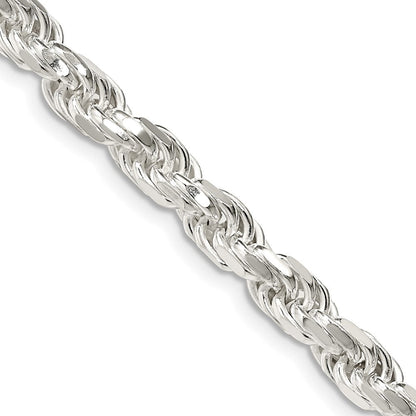 Sterlingsilber 5.75mm Diamantiert Kordel Halskette