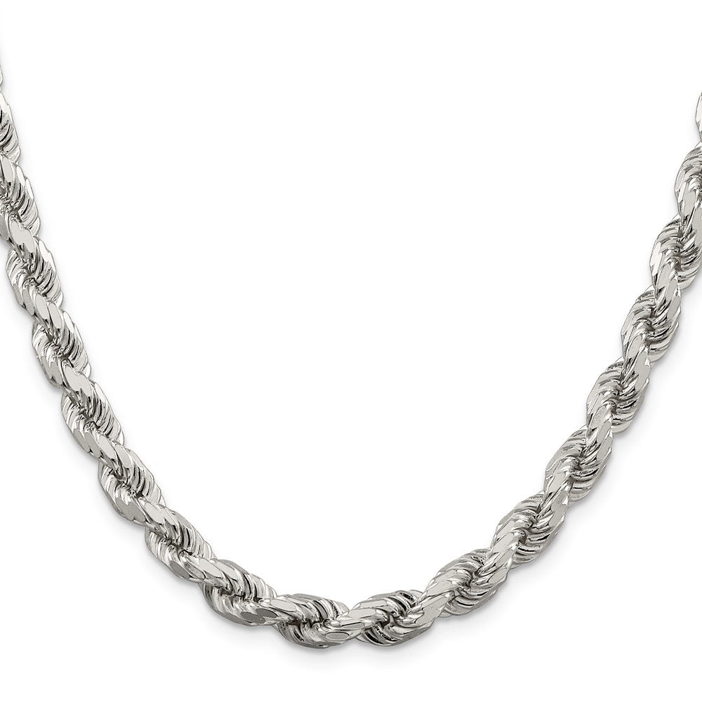 36 Zoll Sterlingsilber 6.5mm Diamantiert Kordel Halskette