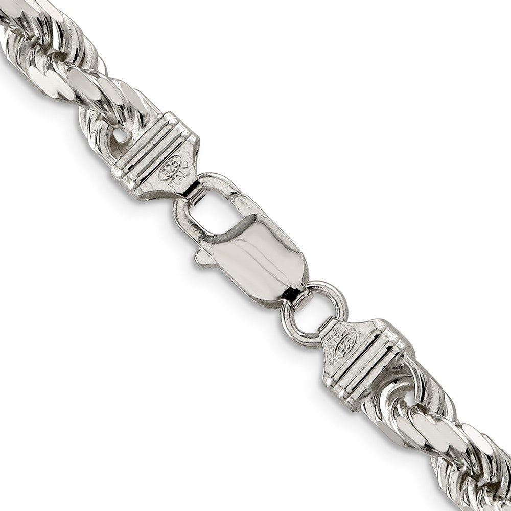 36 Zoll Sterlingsilber 6.5mm Diamantiert Kordel Halskette