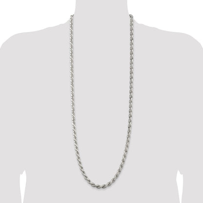 36 Zoll Sterlingsilber 6.5mm Diamantiert Kordel Halskette