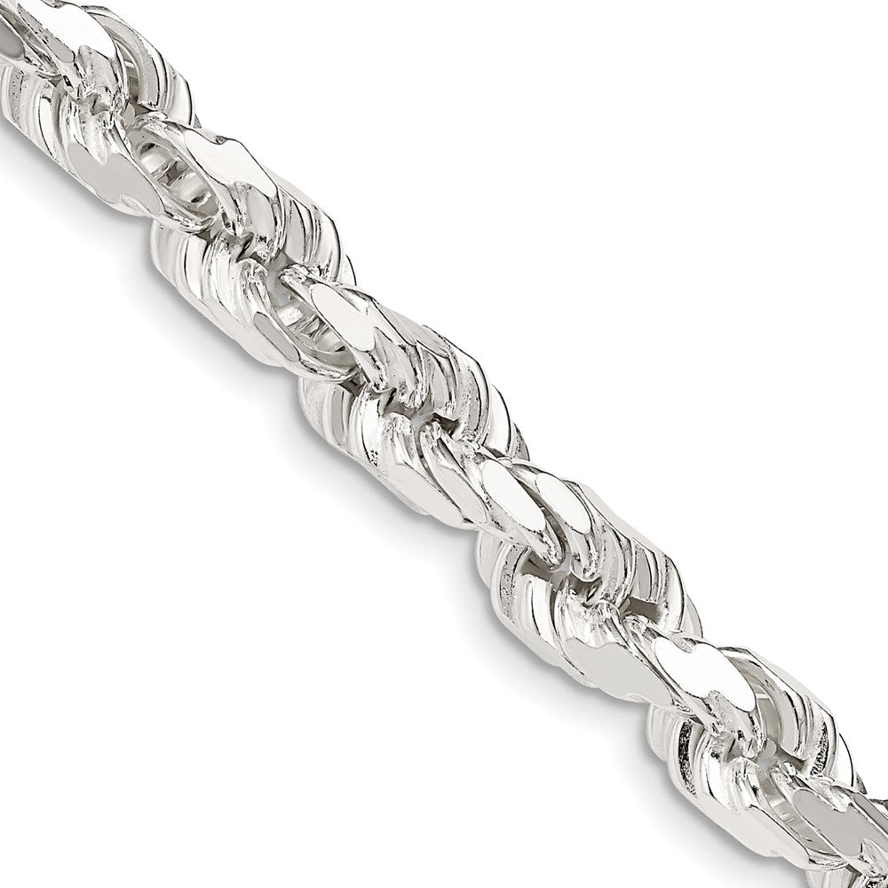 36 Zoll Sterlingsilber 6.5mm Diamantiert Kordel Halskette