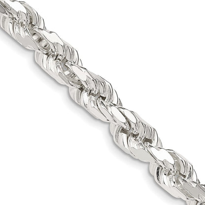 36 Zoll Sterlingsilber 6.5mm Diamantiert Kordel Halskette