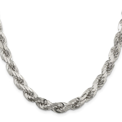 Sterlingsilber 7.8mm Diamantiert Kordel Halskette