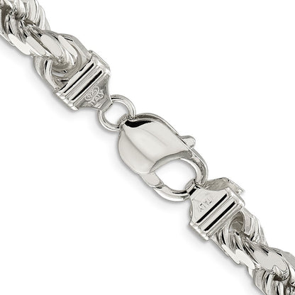 Sterlingsilber 7.8mm Diamantiert Kordel Halskette