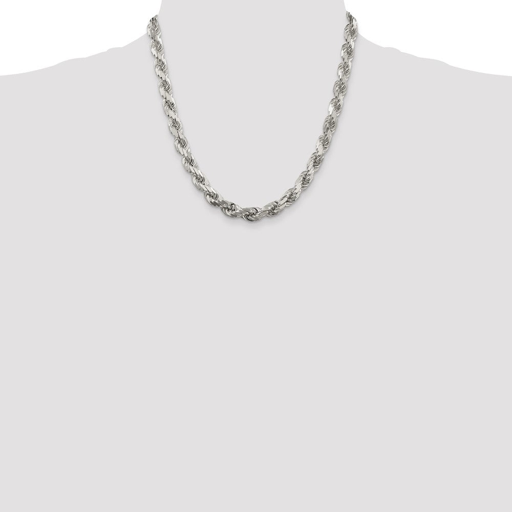 Sterlingsilber 7.8mm Diamantiert Kordel Halskette