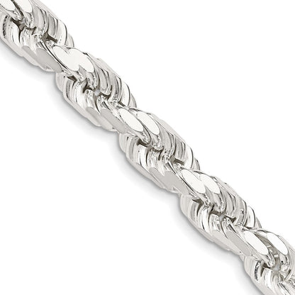 Sterlingsilber 7.8mm Diamantiert Kordel Halskette