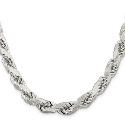 Sterlingsilber 9.0mm Diamantiert Kordel Halskette