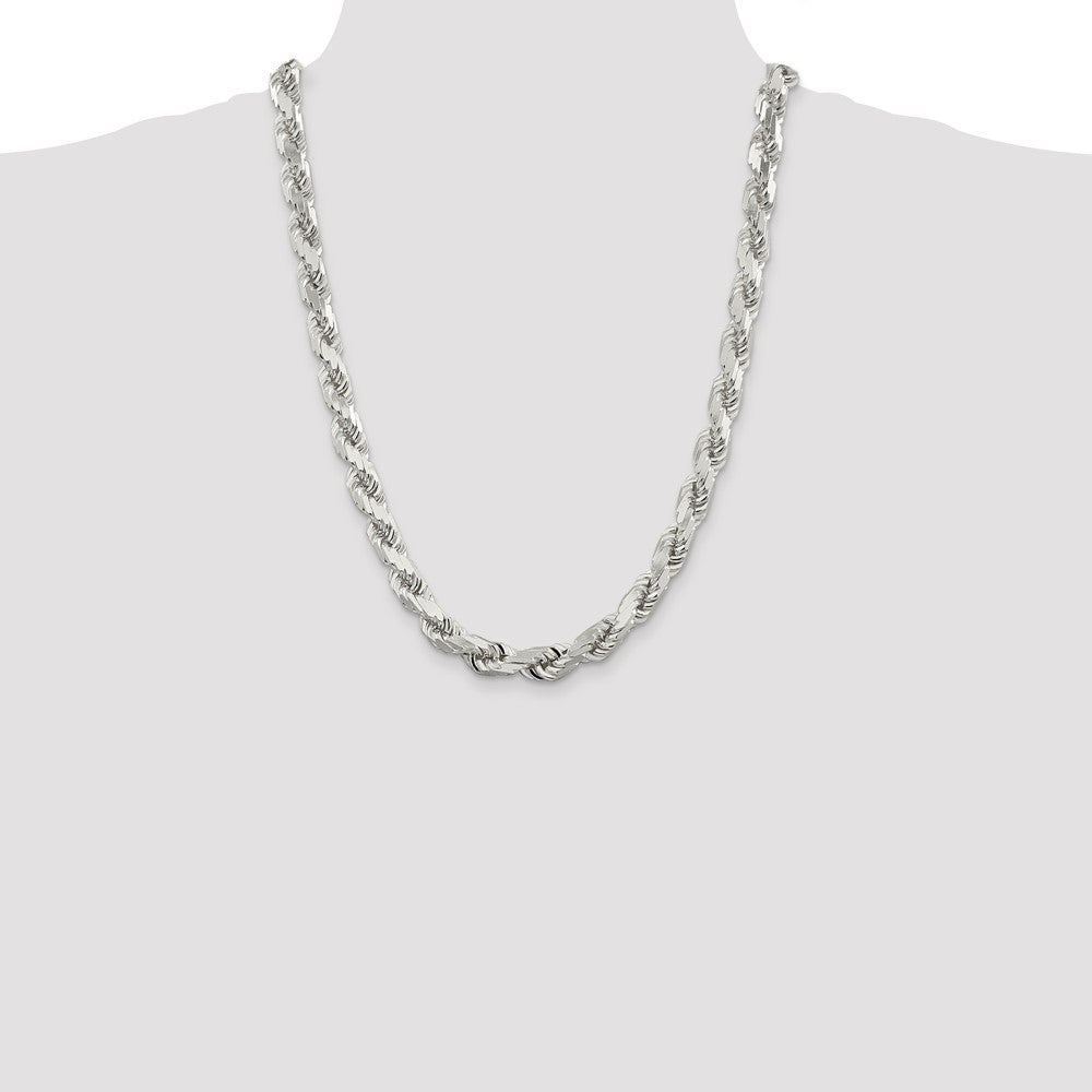 Sterlingsilber 9.0mm Diamantiert Kordel Halskette