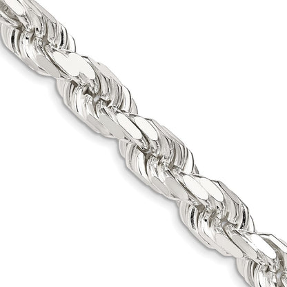 Sterlingsilber 9.0mm Diamantiert Kordel Halskette