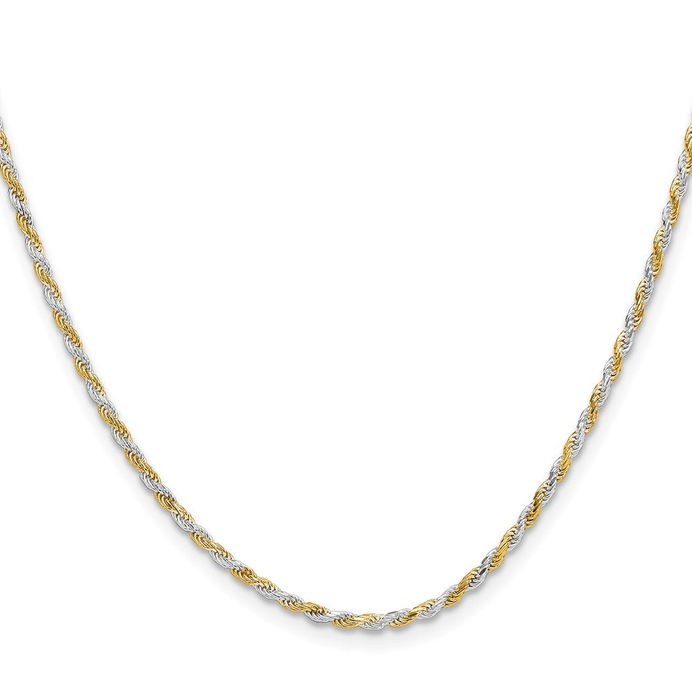 24 Zoll Sterlingsilber und Vermeil 1.85mm Diamantiert Kordel Halskette