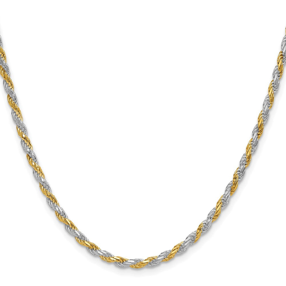 30 Zoll Sterlingsilber und Vermeil 2.5mm Diamantiert Kordel Halskette