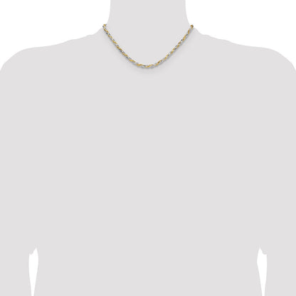 Sterlingsilber und Vermeil 3.5mm Diamantiert Kordel Kette