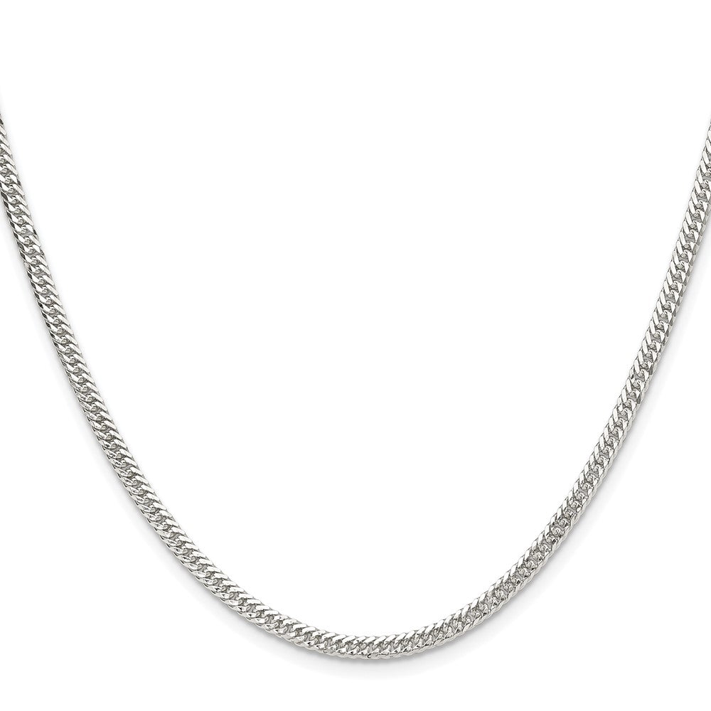 Sterlingsilber Rhodiniert 3.0mm Doppelt Diamantiert Panzer Kette