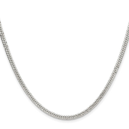 Sterlingsilber Rhodiniert 3.0mm Doppelt Diamantiert Panzer Kette