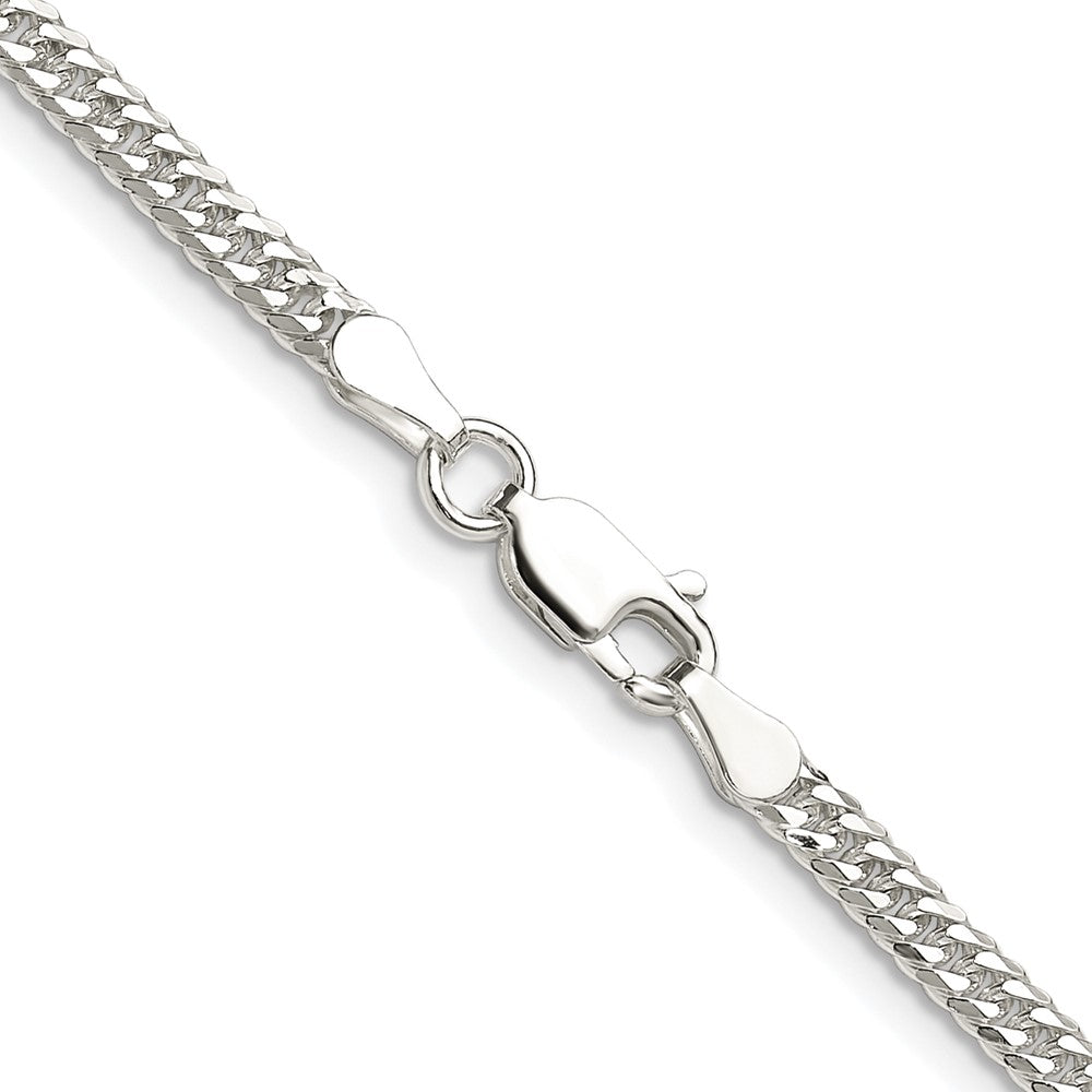 Sterlingsilber Rhodiniert 3.0mm Doppelt Diamantiert Panzer Kette