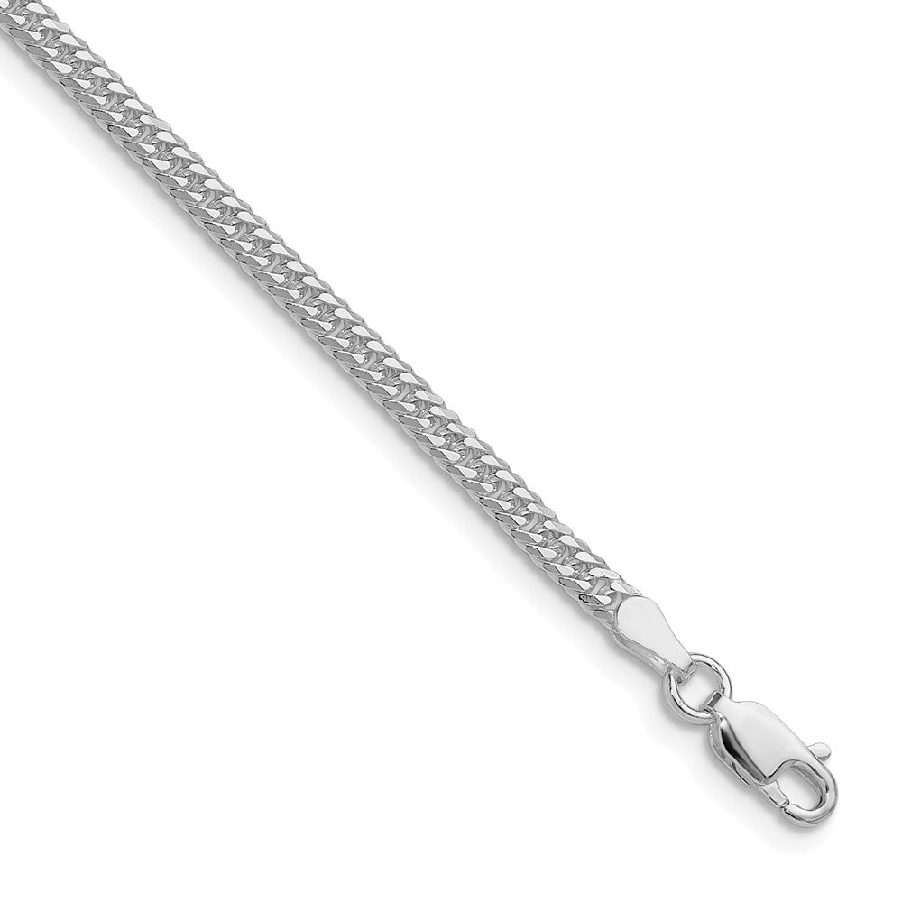 Sterlingsilber Rhodiniert 3.0mm Doppelt Diamantiert Panzer Kette