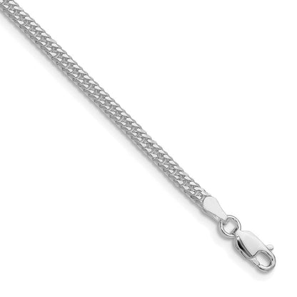Sterlingsilber Rhodiniert 3.0mm Doppelt Diamantiert Panzer Kette